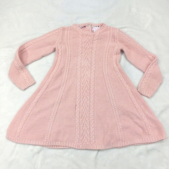 Tommy Bahama Other - TOMMY BAHAMA GIRLS PINK CABLE KNIT LONG SLEEVE COTTON BLEND SWEATER DRESS SIZE S